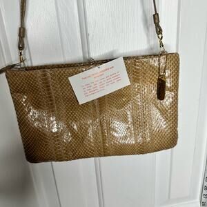 Exotic Rare Vintage Snakeskin crossbody shoulder Bag Purse